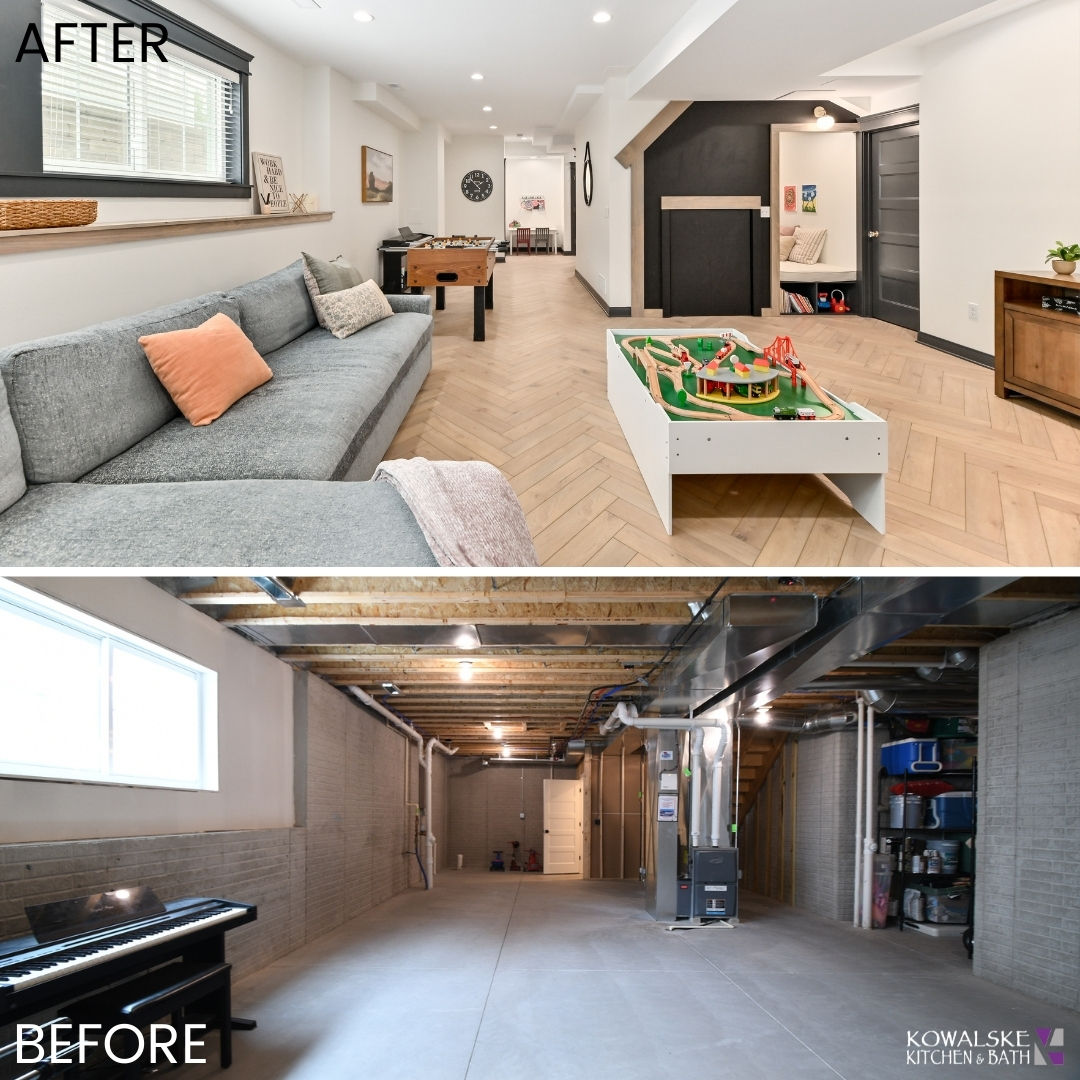 Finished recreation basement design reference